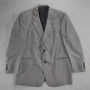 Tommy Hilfiger Mens 44R Sport Coat Blazer Gray Mini Houndstooth 100% Wool